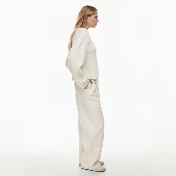 Aritzia The Group Shores Merino Wool Sweater in Vintage White - Picture 4 of 13